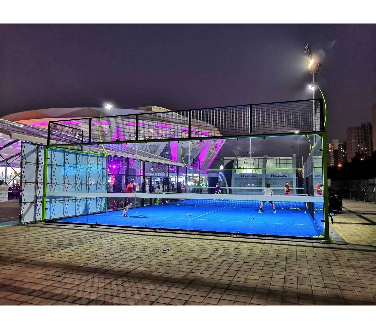100% GREEN TECHNOLOGY PANORAMIC PORTABLE PADEL TENNIS COURT WITH